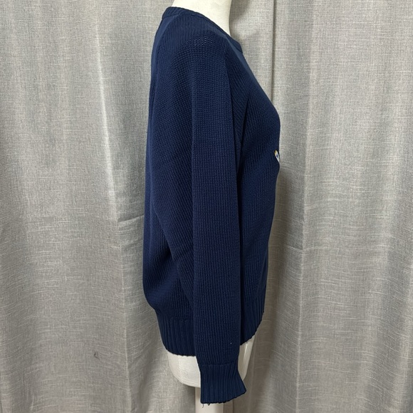 Vintage Nautical Vibes Crew Neck Cotton Sweater-Sz Adult M-Blue-EUC - Picture 12 of 16